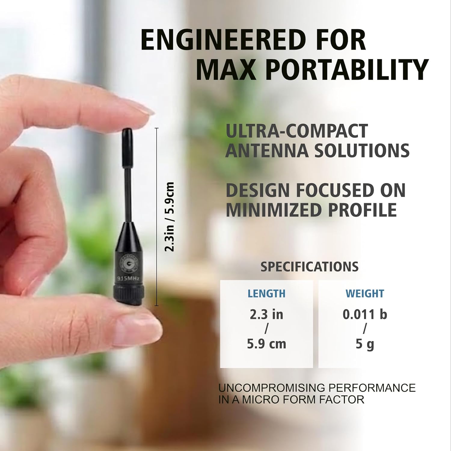 Gabil Radio GRA-SMA915 915MHz SMA Male Stubby Antenna for LoRa | 902-928MHz US915 band, 6cm 5g compact build, 10W max, for Meshtastic, Meshcore, OpenManet, EDC nodes