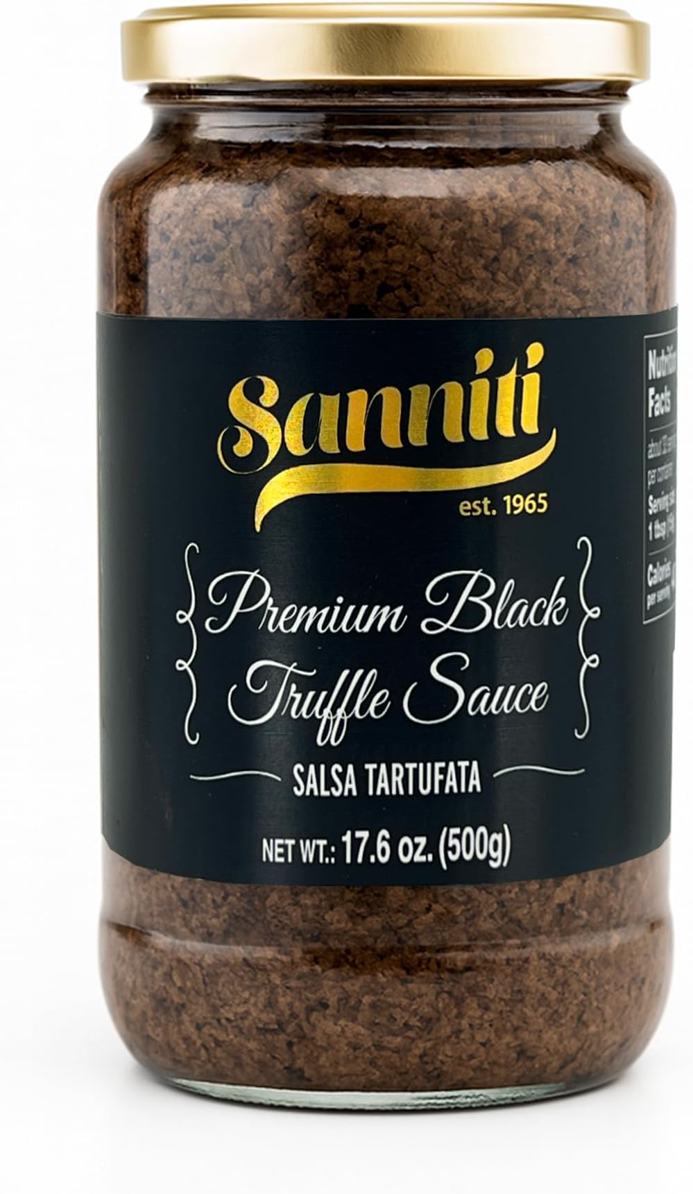 Sanniti Italian Premium Black Truffle Sauce Salsa Tartufata, 17.6 oz (500g)