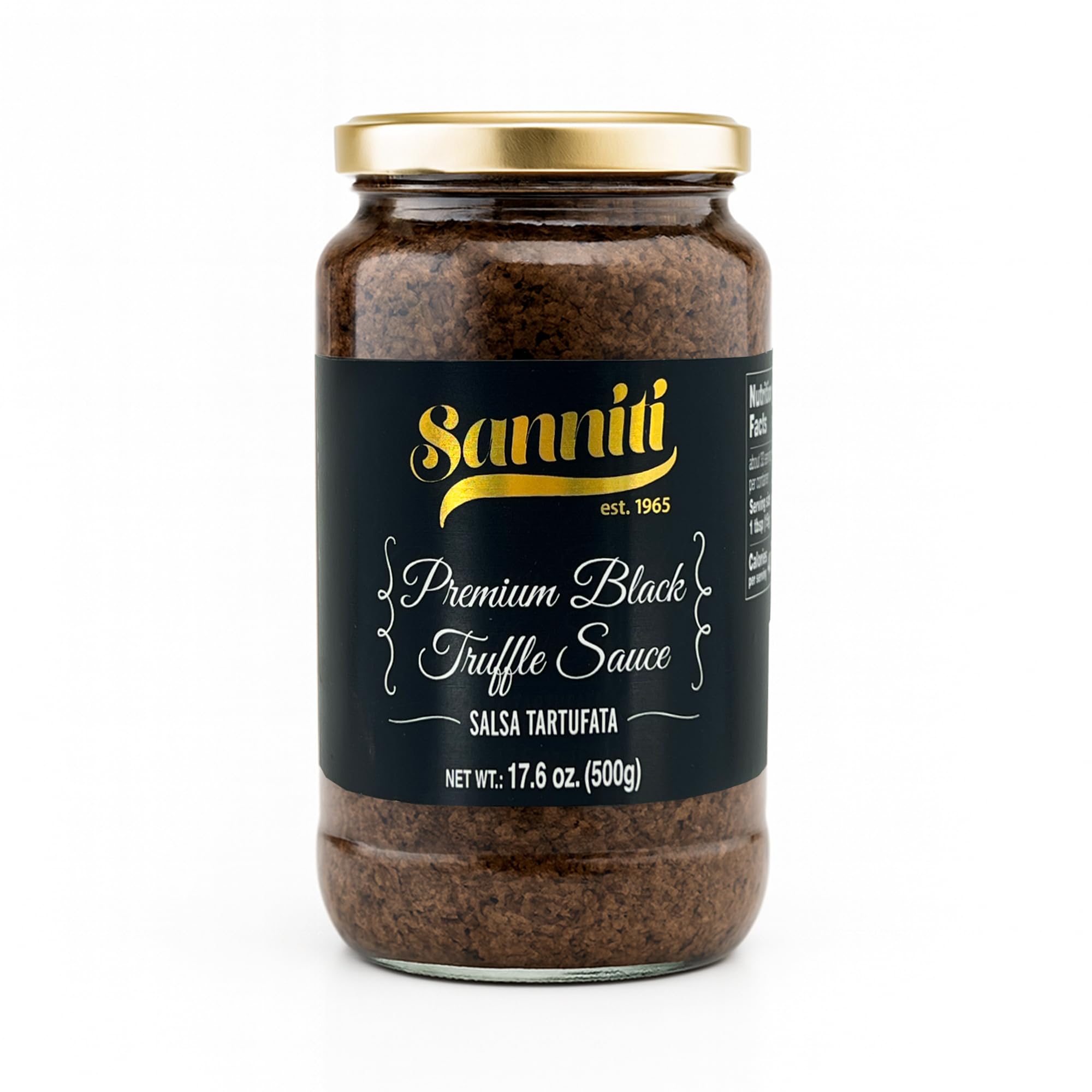 Sanniti Italian Premium Black Truffle Sauce Salsa Tartufata, 17.6 oz (500g)