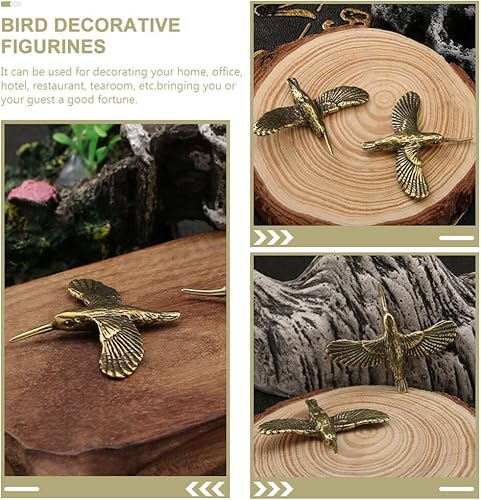 Miniatura 5 de 2 piezas Fengshui ornamento chino Feng Shui pájaro de escritorio decoración de pájaro figura de escritorio pájaro té mascota pájaro escritorio latón