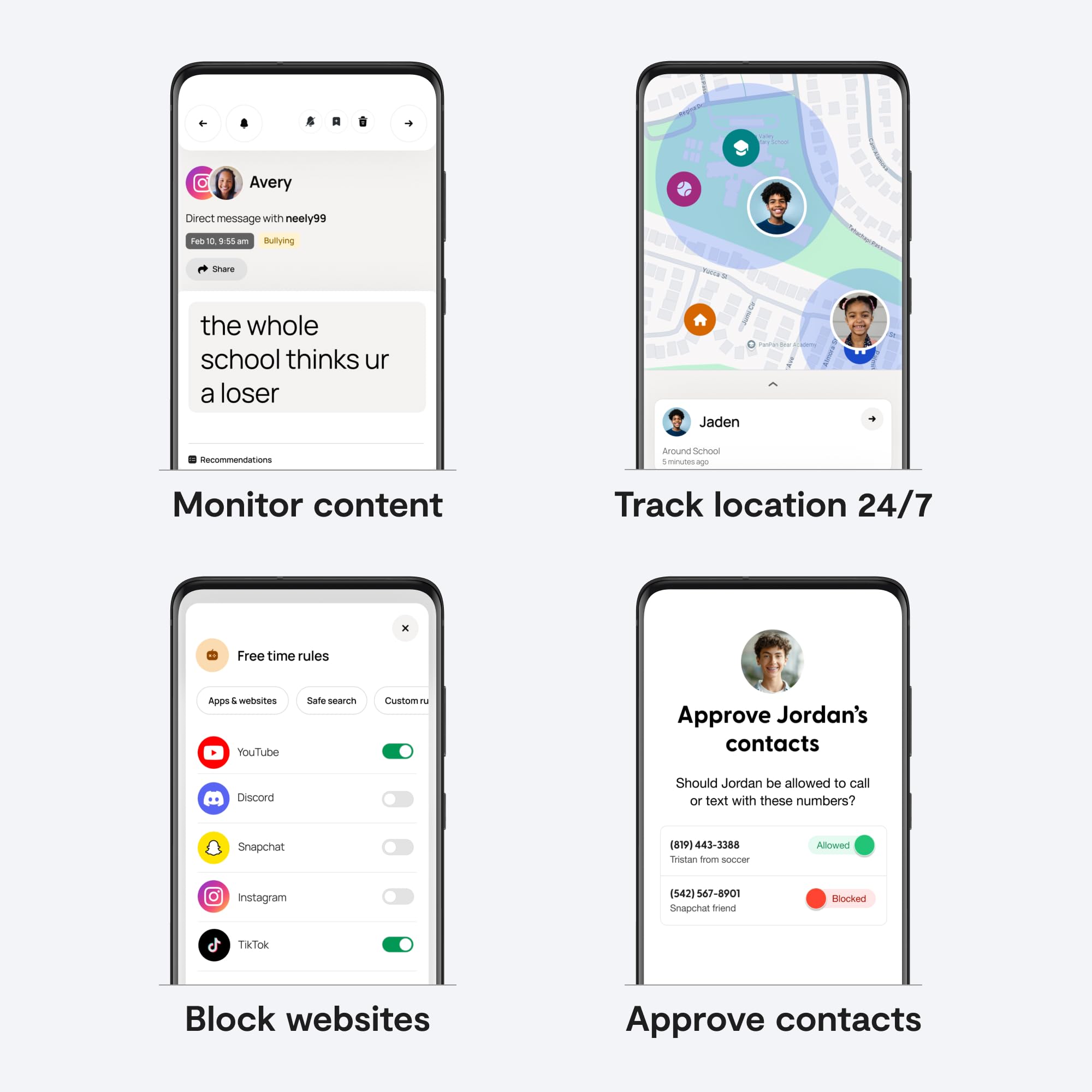 Bark Phone - Safest Phone for Kids & Teens - Monitor Texts, Social Media, and More - Tamper Proof Parental Controls - GPS Tracking - Unlimited Talk/Text A16