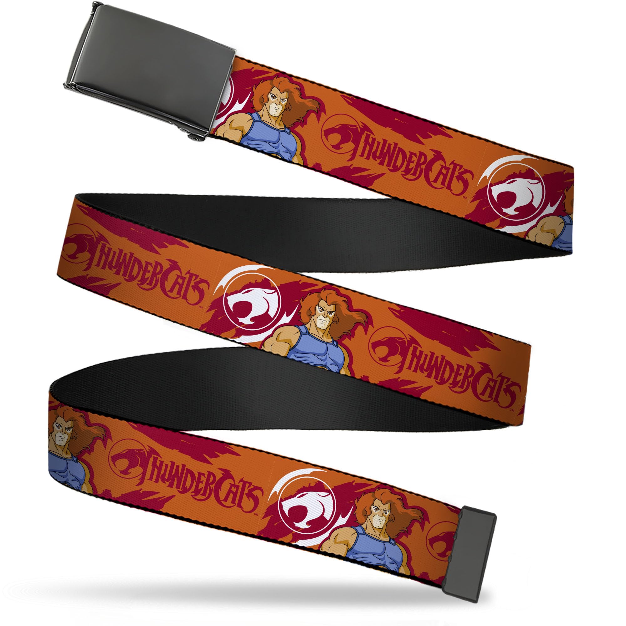 Buckle-Down ThunderCats Flip Web Belt Thundercats Lion O and Title Logo Orange Red White