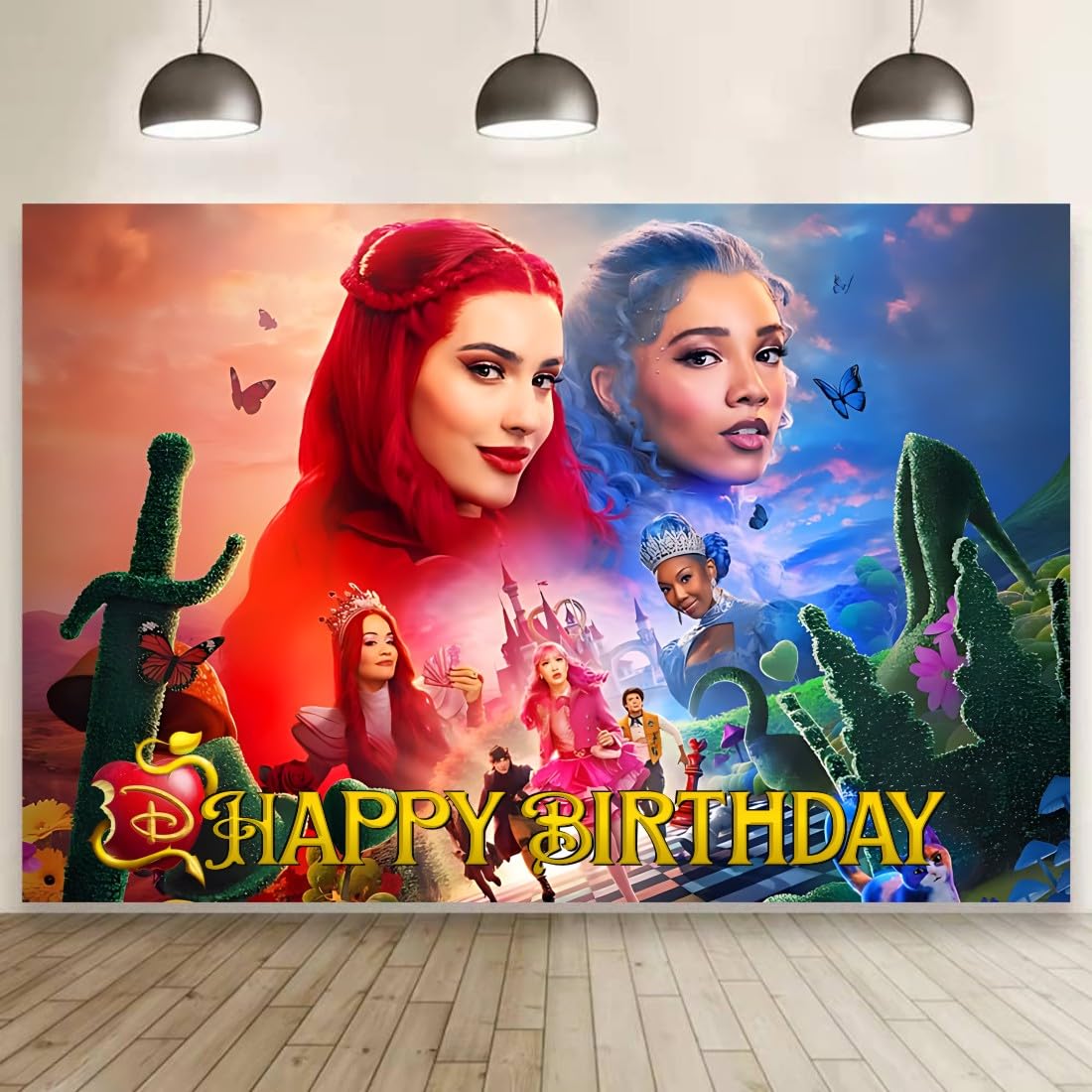Descendants Wicked Wonderland Backdrop Party Supplies for Kids Birthday Decorations (5x3ft)
