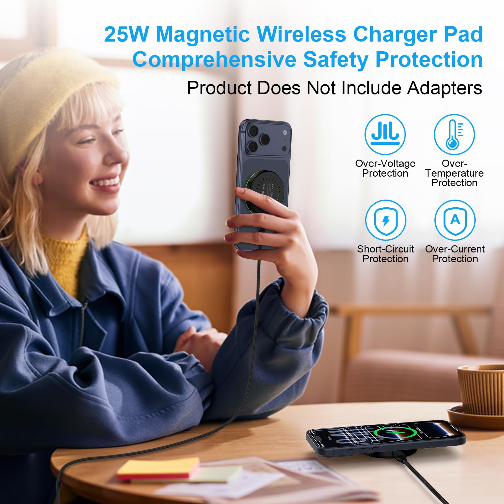 Cargador magnético inalámbrico para teléfono Android de 25 W para Samsung Galaxy S26 Ultra S26+ S25 Ultra S25 FE S25 Edge Z Fold/Flip 7 S24Plus, Google Pixel 10 Pro XL, cargador Magsafe rápido