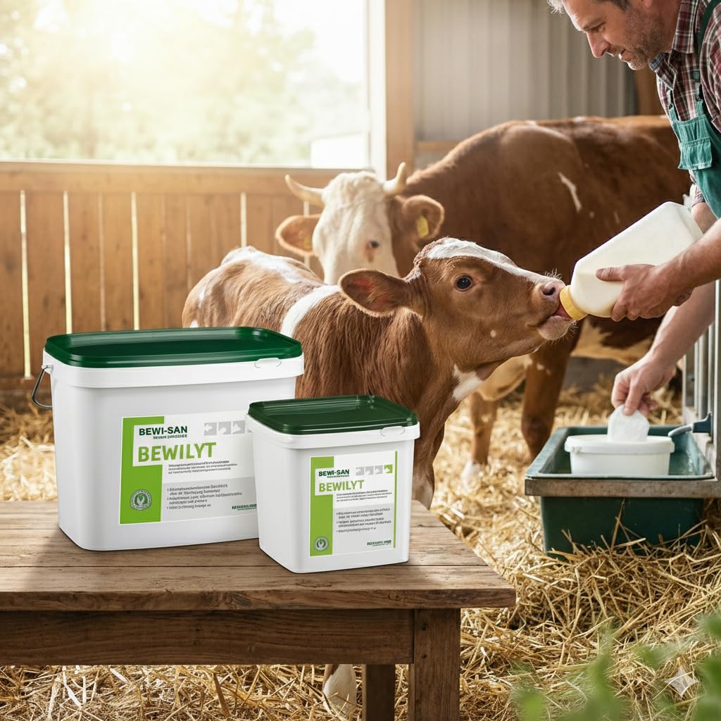 BEWI-SAN Bewilyt Diätergänzungsfuttermittel für Kälber, Elektrolyt-Pulver zur Stabilisierung des Wasser- und Elektrolythaushaltes (3 kg)