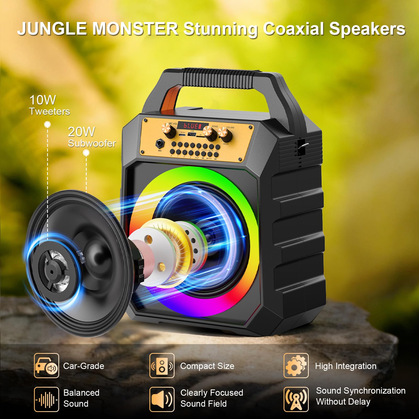 Amazon.com: Portable Karaoke Machine for Adults & Kids Coaxial