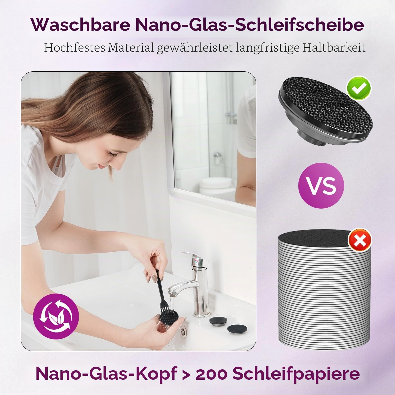 Elektrischer Hornhautentferner, Öl auftragen, Fußspa, elektrische Fußfeile, wiederverwendbarer Nano-Glaskopf, ergonomischer Hornhautentferner für Füße, wiederaufladbare Pediküre-Werkzeuge für Füße