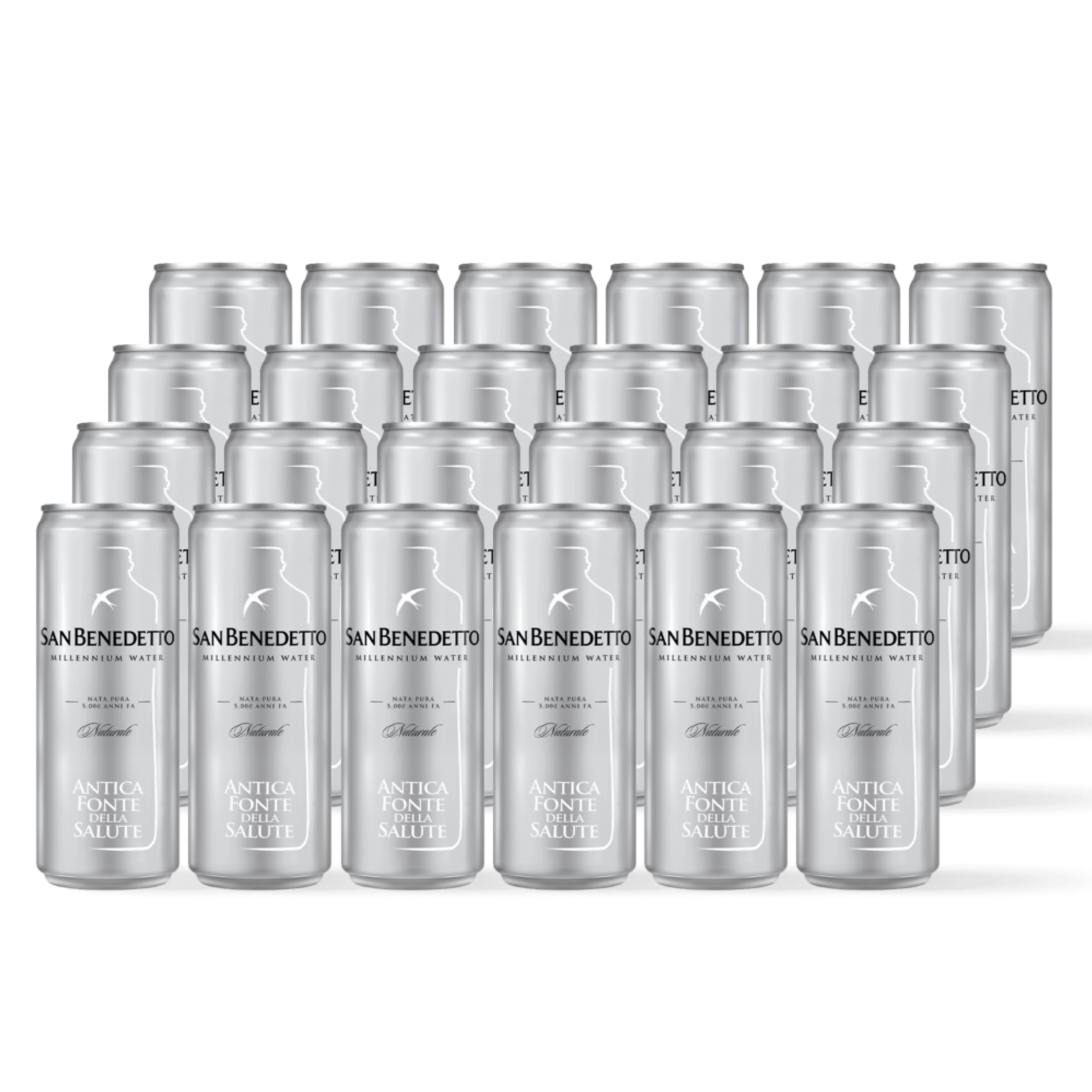 Acqua San Benedetto Minerale Naturale Antica Fonte della Salute | Premium Water | Confezione da 24 Lattine da 330ml