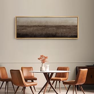 SIGNFORD Large Framed Canvas Print Wall Art Serene Horizon Minimalist Landscape Illustrations Modern Art Calm Warm for Living Room, Bedroom, Office - 60"x20"