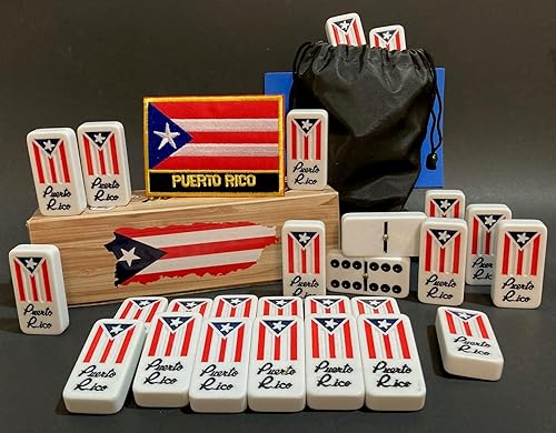 Miniatura 3 de Dominó de Puerto Rico Double Six y bolsa de viaje fácil (sin caja de madera) Regalos, recuerdos, juegos de tamaño grande, accesorios para adultos,