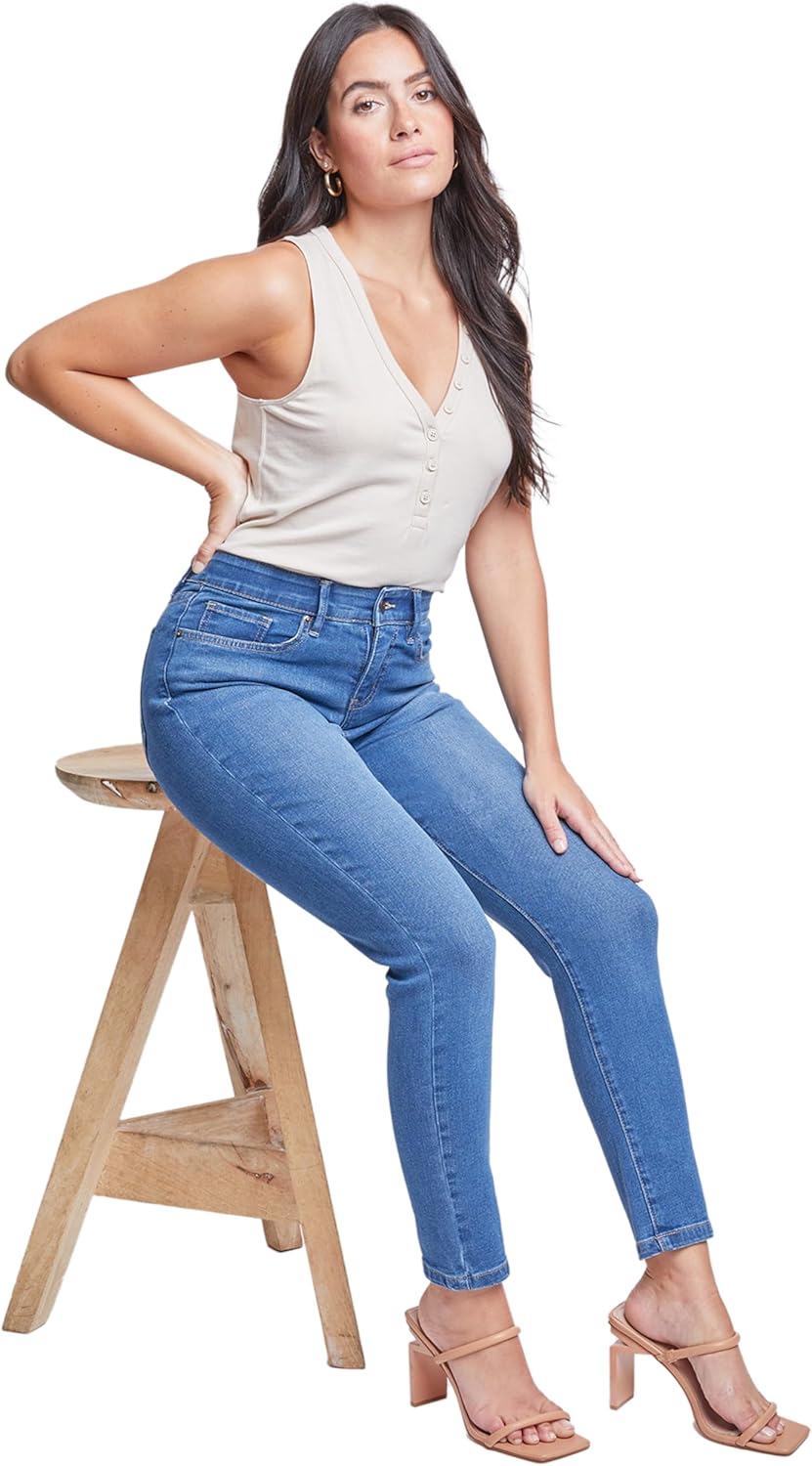 Royalty For Me Womens Women's Elastic Waistband Skinny Jeans - Image 5