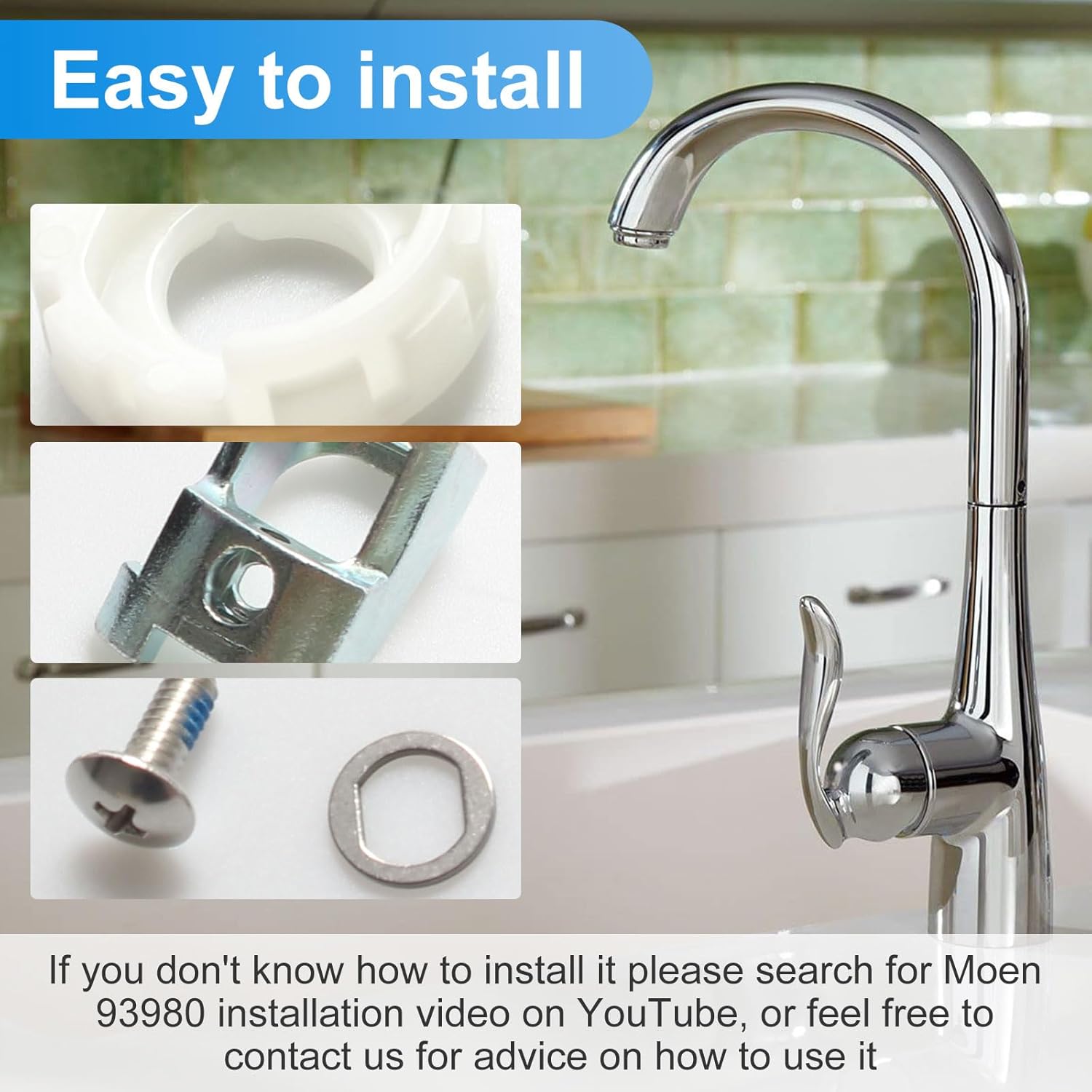 Moen Faucet Repair Kit 93980 - Replacement Single Handle Mechanism for Kitchen Parts
