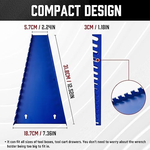 Miniatura 2 de ALOANES Organizador de llaves de plástico ABS de 96 ranuras, organizador de llaves colgantes estándar para caja de herramientas y pared, compatible