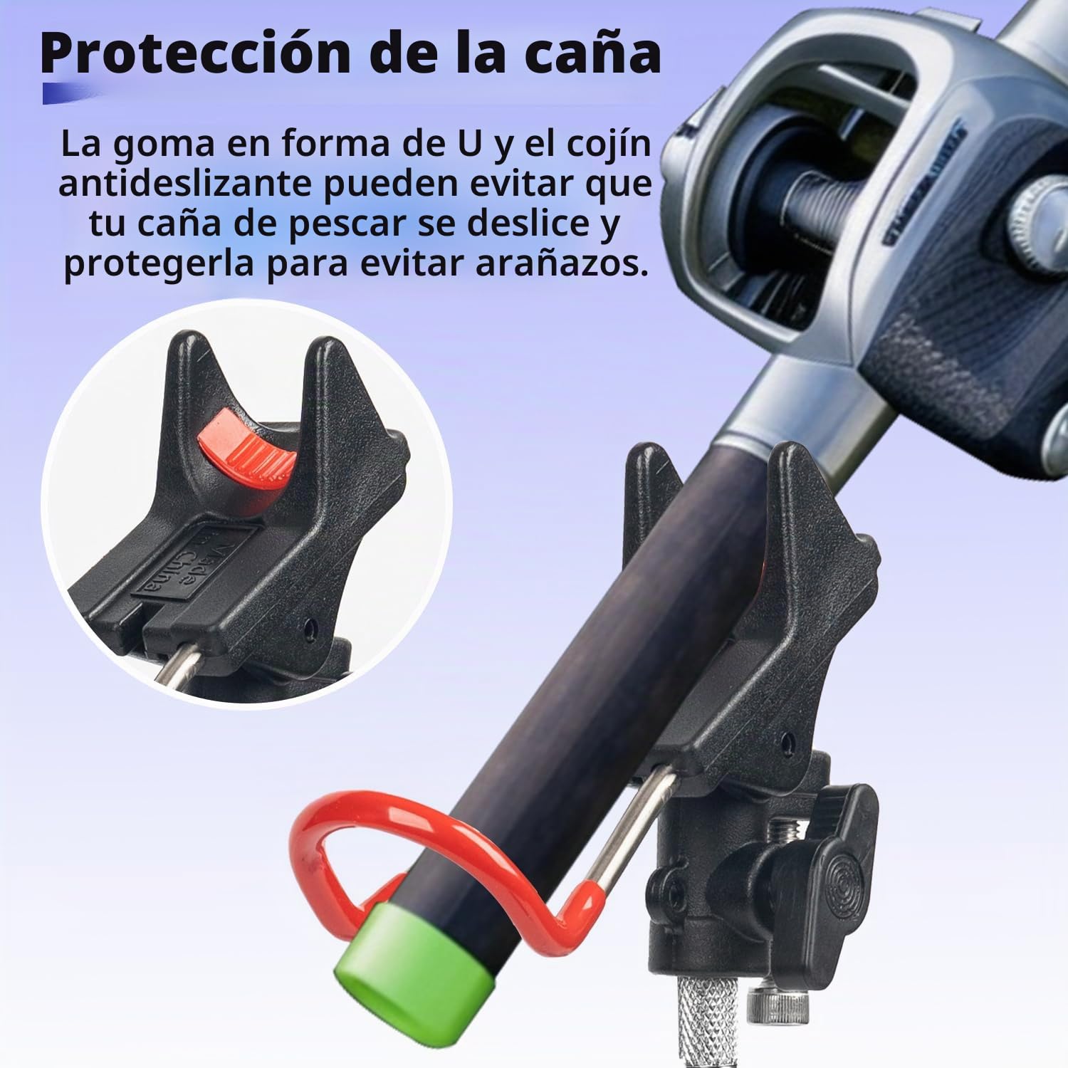 2 soportes para caña de pescar, de acero inoxidable ajustable en 360°, para pesca en ribera, pesca en mar, pesca en reservorio