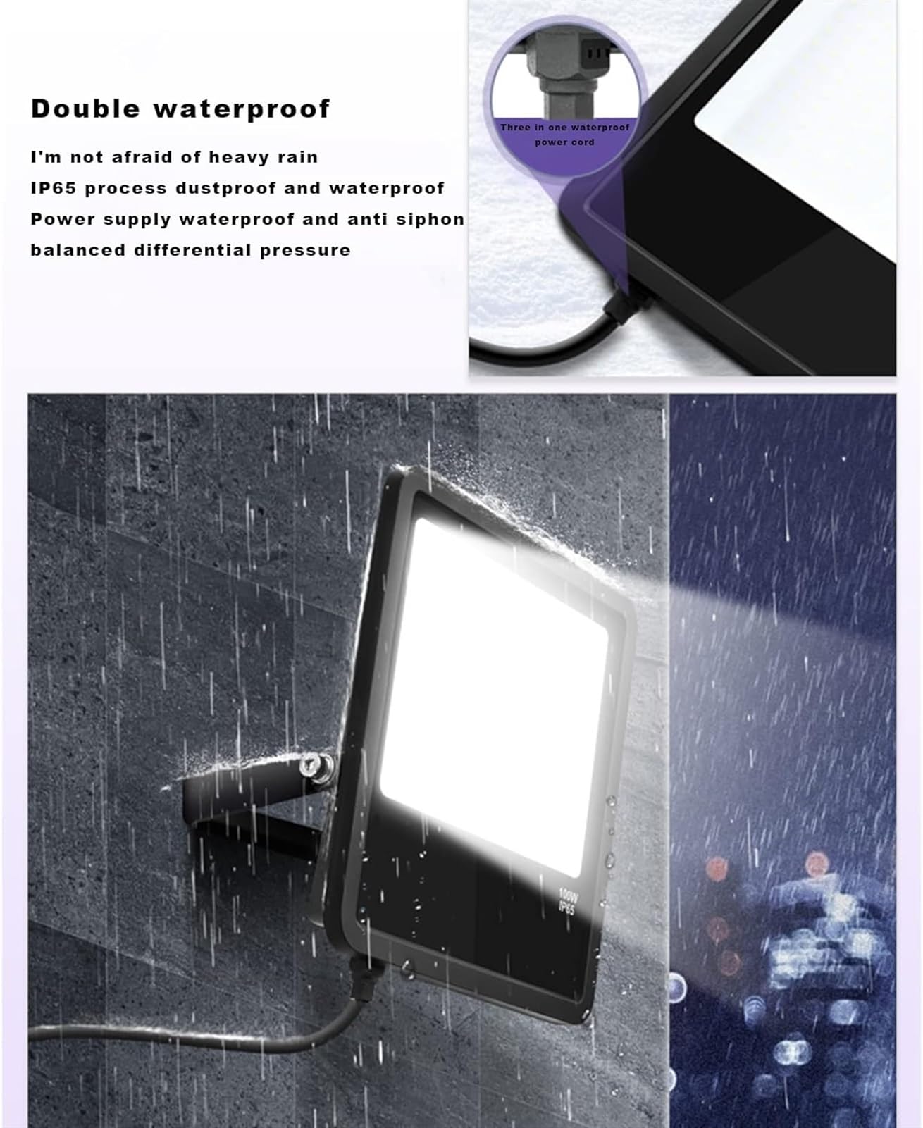 Lampy solarne zewnętrzne, Światło robocze LED IP65, zewnętrzne oświetlenie punktowe na ścianie, idealny wybór do garaży, patio, dachu(6500k,150W)