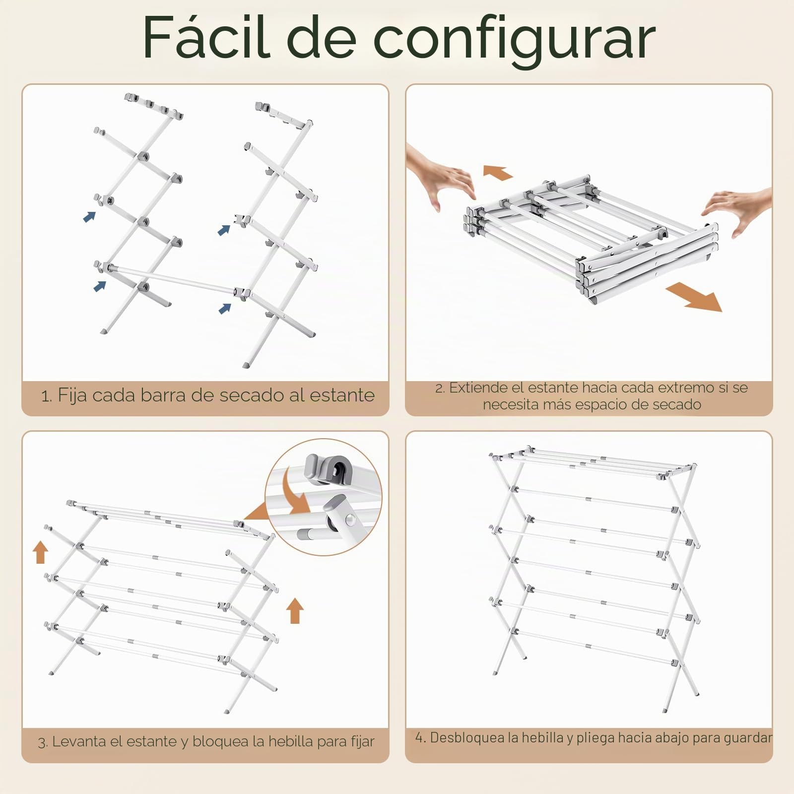 SYKIARIOL Tendedero Vertical Metálico Plegable con 3 Niveles - Tendedero de Ropa Extensible para Interior y Exterior - Material Resistente al Óxido (89x30x95.5 cm) - Lavandería Balcón - Blanco