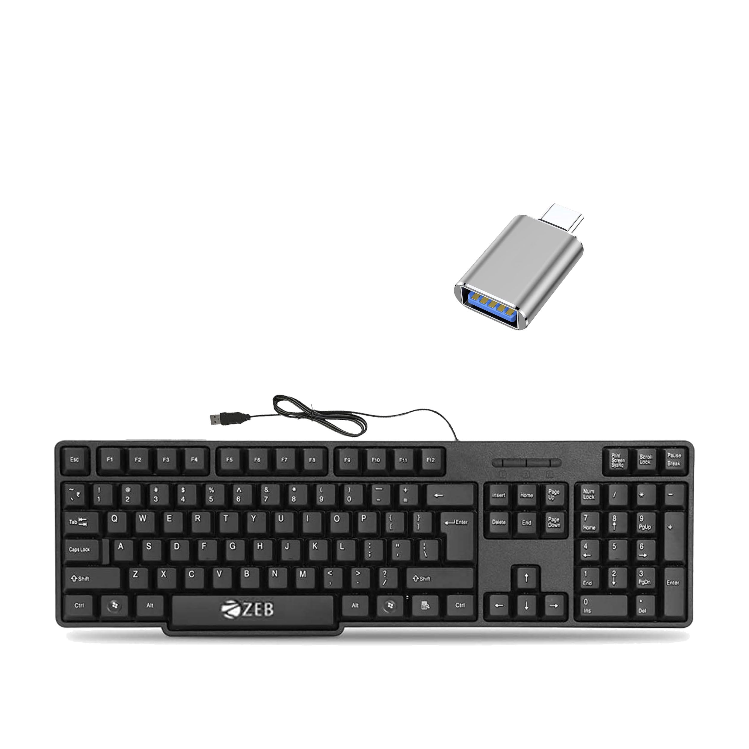 Zeb Wired Keyboard and C-OTG Combo Set | Keyboard-image-19
