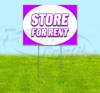 Store for Rent (18" X 24") Yard Sign, Quantity Discounts, Multi-Packs, Includes Metal Step Stake, Bandit Sign