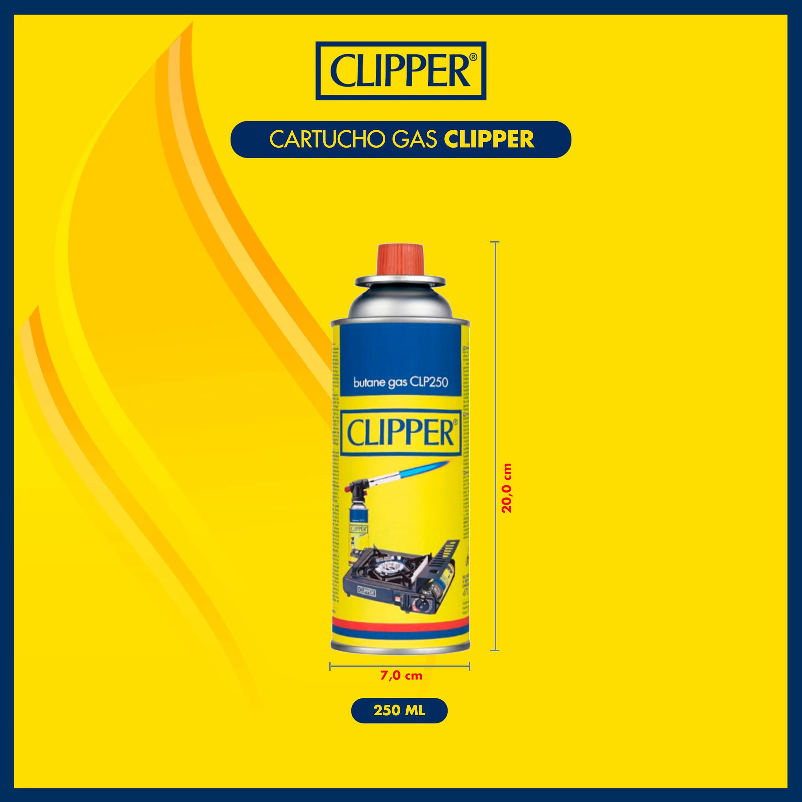 Clipper Lot de 4 cartouches de gaz universelles de 400 ml pour appareils à feu | Valve GLP250 | gaz de camping, poêles, chalumeaux et cuisinières à gaz