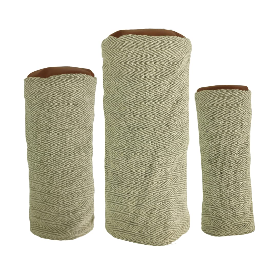 Sunfish Harris Barrel 3 PC Set (DR, FW, HB) Golf Club Headcover Hand Woven