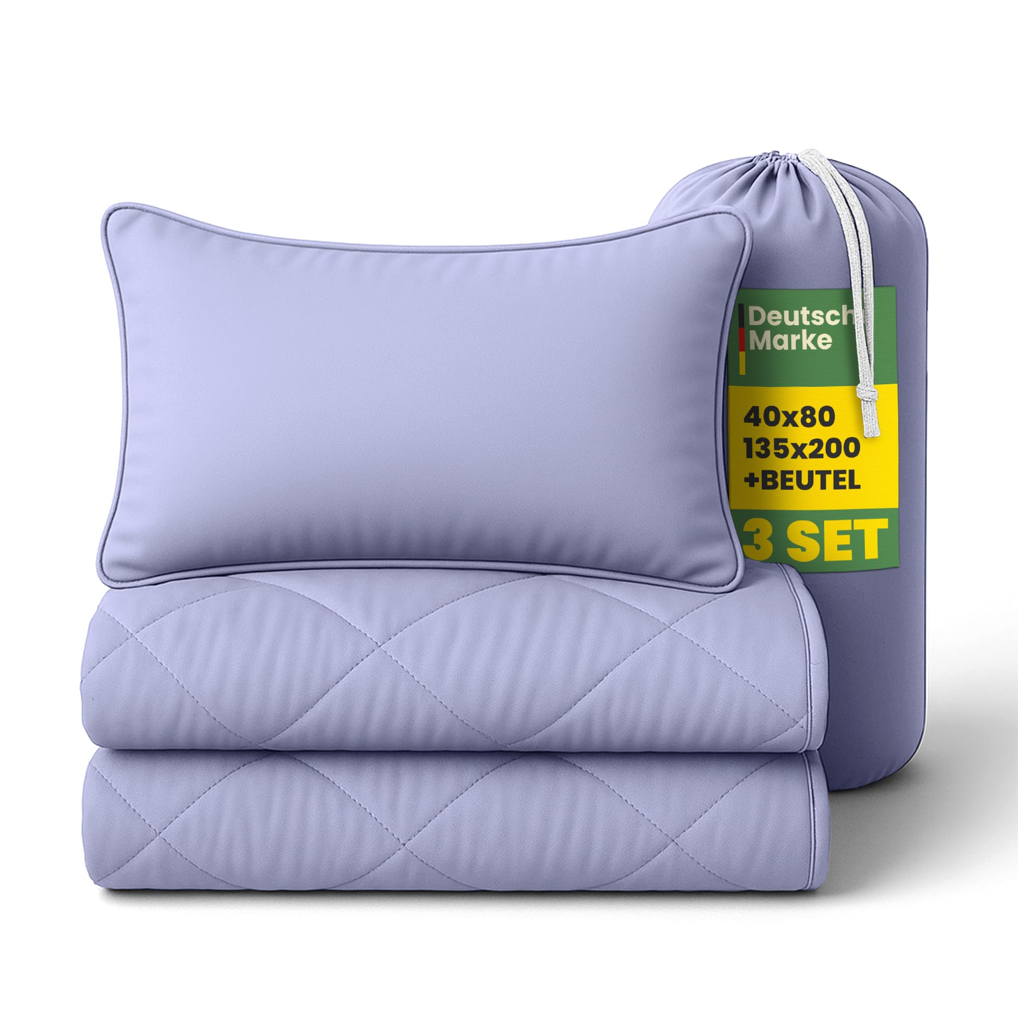 Bestlivings Reise Bettenset 2tlg - Lavendel - (135x200cm / 40x80cm)