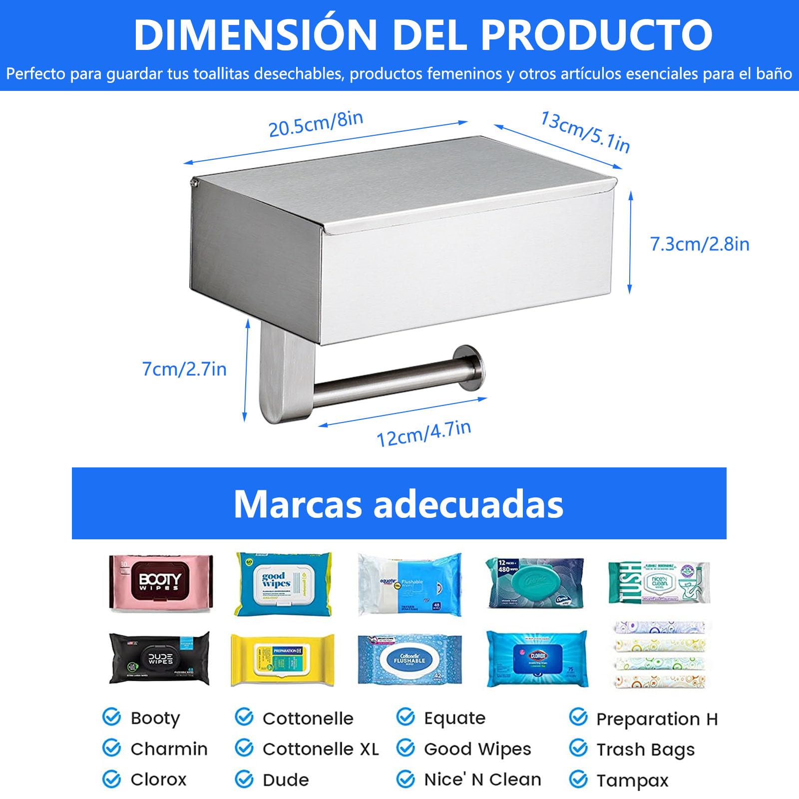 GUIGUZI Portarrollos para Papel Higiénico - Portarrollos Baño Acero Inoxidable - Portarollos Papel Higienico con Estante - Porta Rollo Papel de baño Taladro o Autoadhesivo Instalar (Plata)
