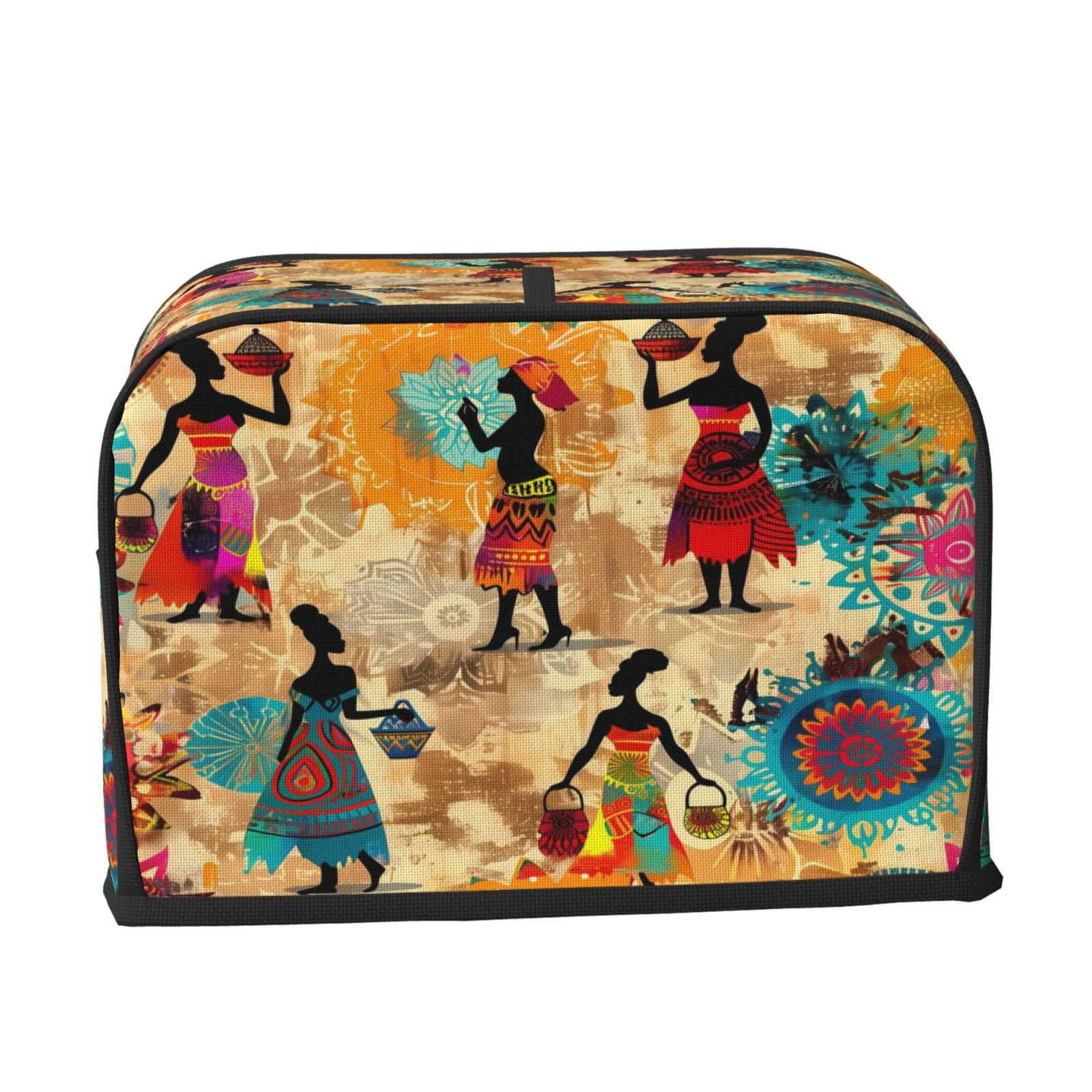 Cubierta para tostadora étnica africana de Egipto para mujer, 2 rebanadas, ranura ancha, a prueba de polvo, impermeable, con lazo para colgar, protector para tostadora de pan, panadero 2