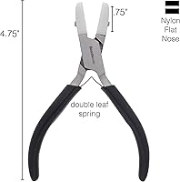 Vista 2 de The Beadsmith Double Flat Nose Nylon Jaw Pliers – 5-Inches (127mm), Black Vinyl Comfort Grip Handle with Double Leaf Springs – Protects Wire When