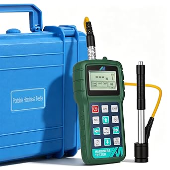 Metal Hardness Tester Kit, Digital Leeb Testing with Standard Hardness Block for Calibration, Multi-Scale Support & Free Software