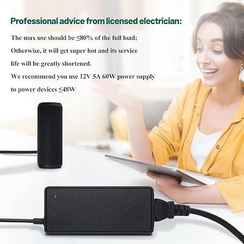 Miniatura 7 de YOOFONE Fuente de alimentación de 12V 5A 5Amp 60W Adaptador universal ACDC, 100  240V CA a CC 12 voltios 5A 4A 3A 2A 1A Convertidor, punta 5.5X