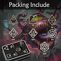 Vista 5 de Beholder - Juego de dados DND, dados de ojo de dragón, ZHOORQI 7 piezas, juego de dados poliédricos para Calabozos y Dragones, RPG, regalos DND