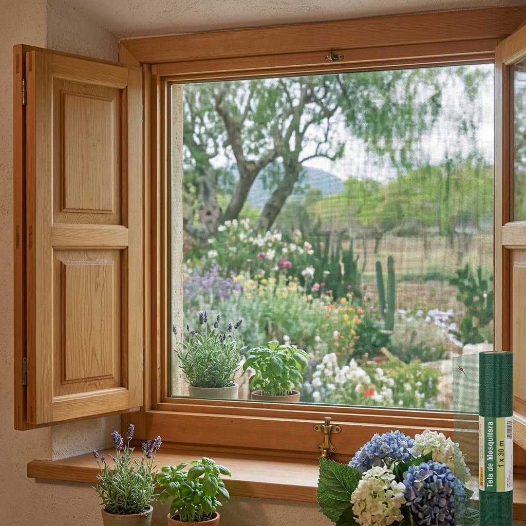 Suinga - Moustiquaire en gaze vert 0,8 x 30 m pour porte et fenêtre, Tissu en fibre de verre 120 gr/m2, Protection anti-insectes