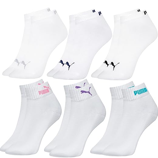 Kit 6 Pares Meia Puma Sapatilha Esportiva Cano Curto Feminina Adulto