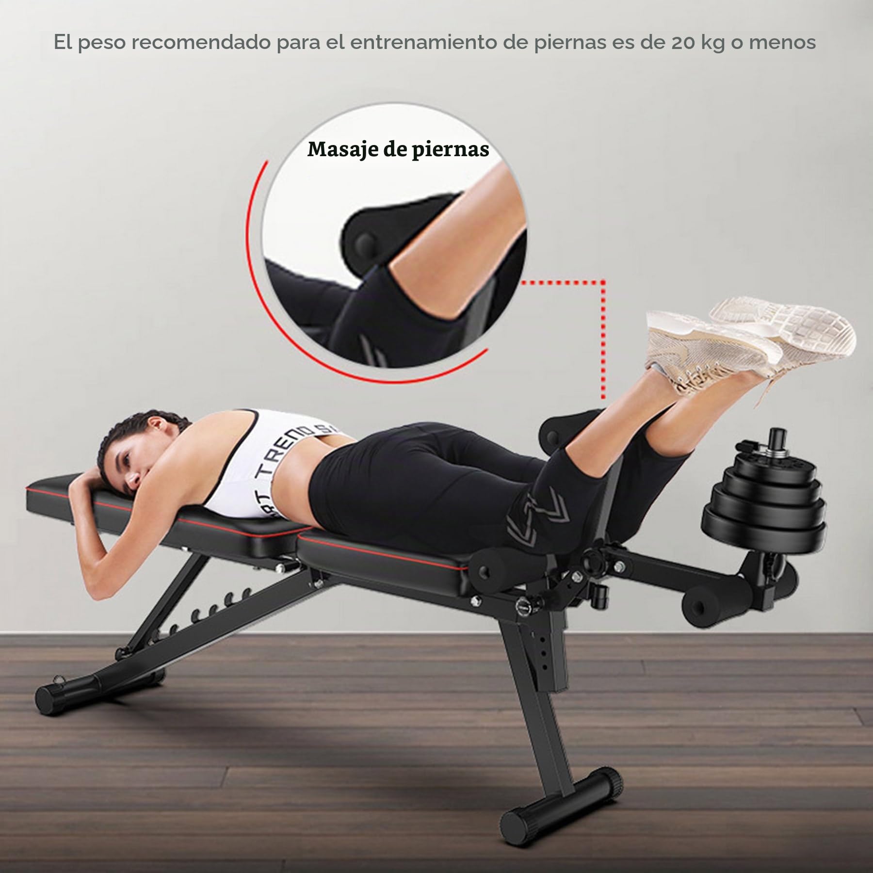 Banco Musculación, 5 Ángulos Ajustables, Banco Pesas, Maquina Cuadriceps, Máquina para Perder Peso De Cuerpo Completo, Capacidad Máxima De 200 Kg