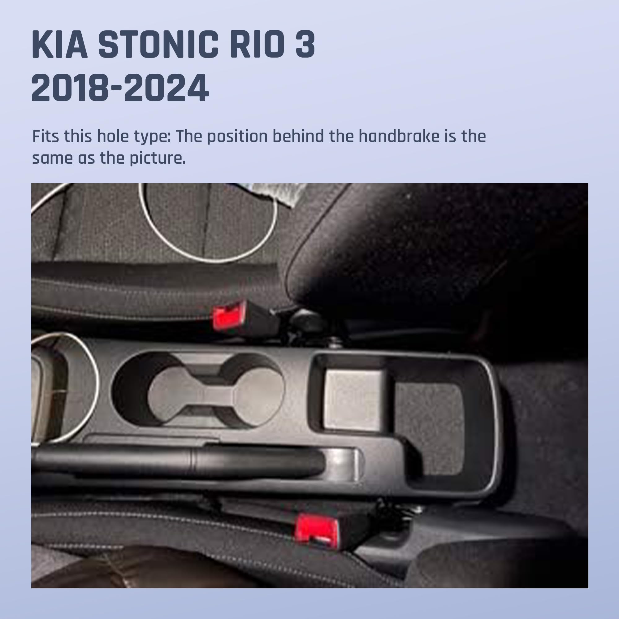 Bracciolo Auto Universale Per KIA Stonic E Rio (2012-2019) Con Portaoggetti, Portabevande E 7 Porte USB (Linea Rossa) - 6