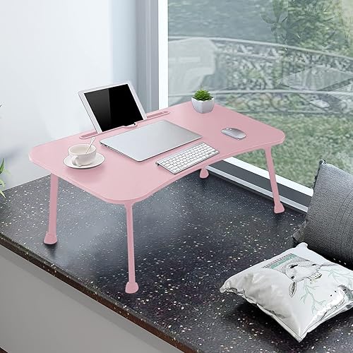 WJHWSX Escritorio plegable para laptop escritorio portátil plegable mesa de cama para laptop mesa de cama para laptop bandeja de desayuno soporte