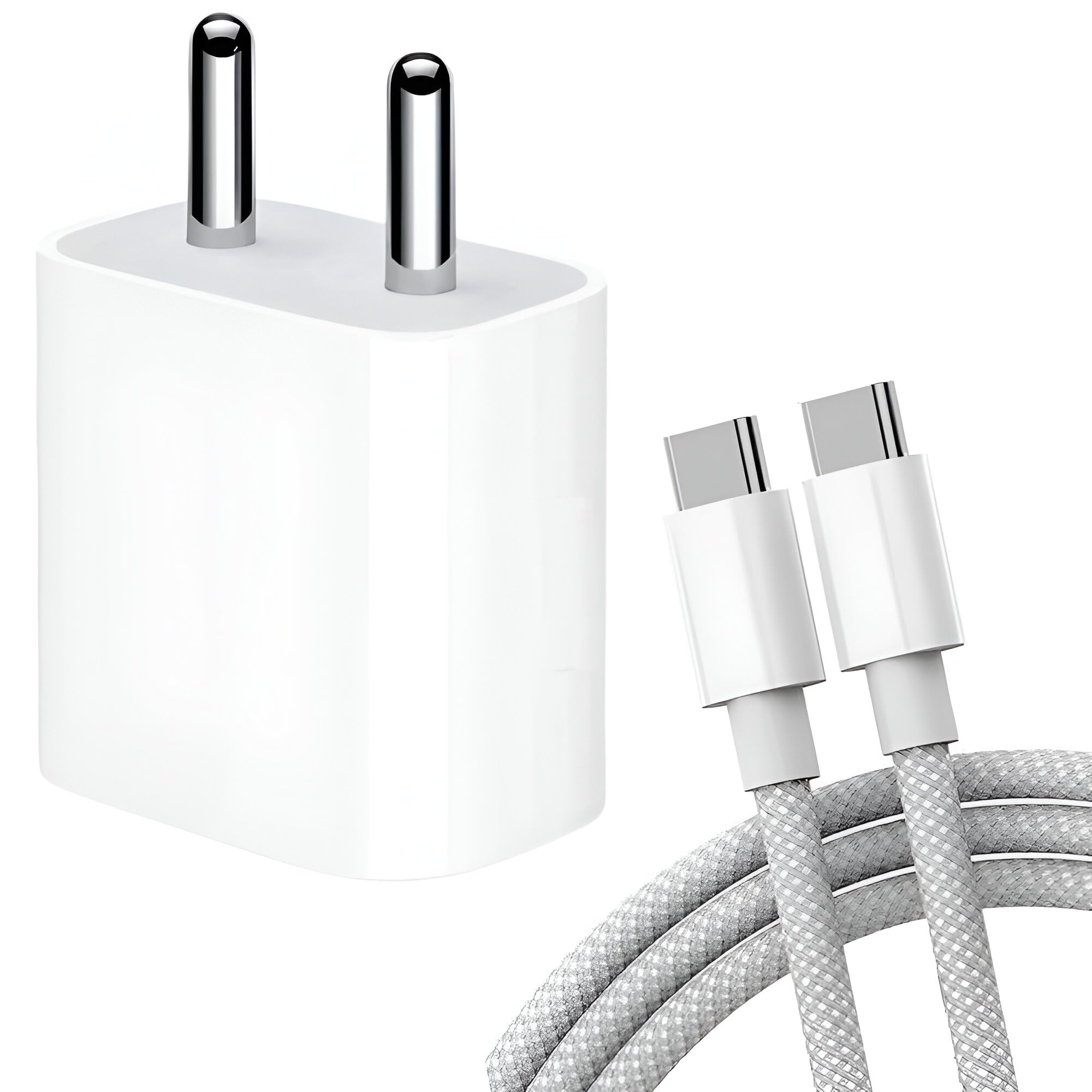 Chargeur Rapide 20W USB-C Pour IPhone 16/15 - Lot De 2 Avec Câbles 2m - Violet Et Bleu - Compatible IPad, Samsung - 4