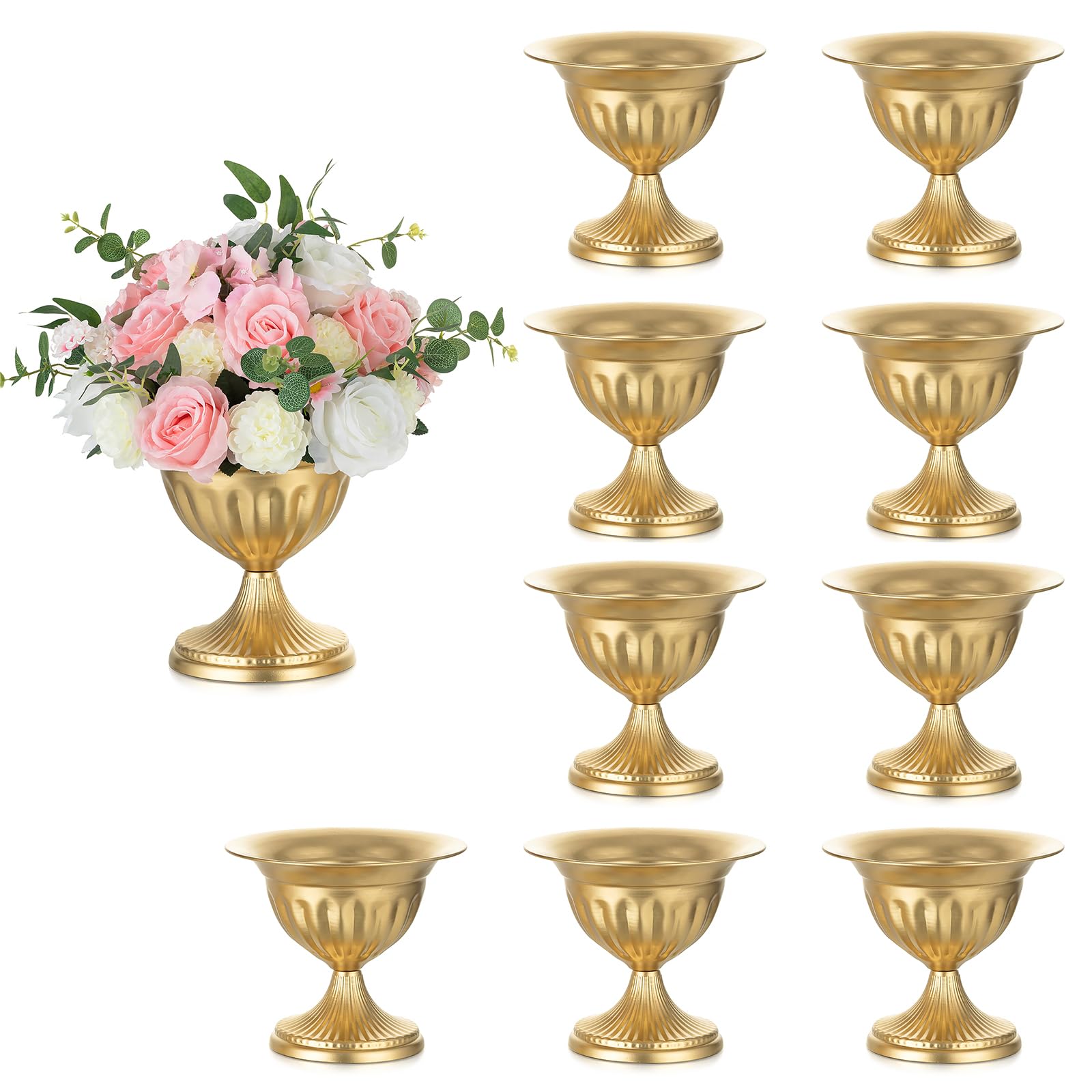 Vase urne mariage doré de 22 cm pour réussir vos compositions de table de fête