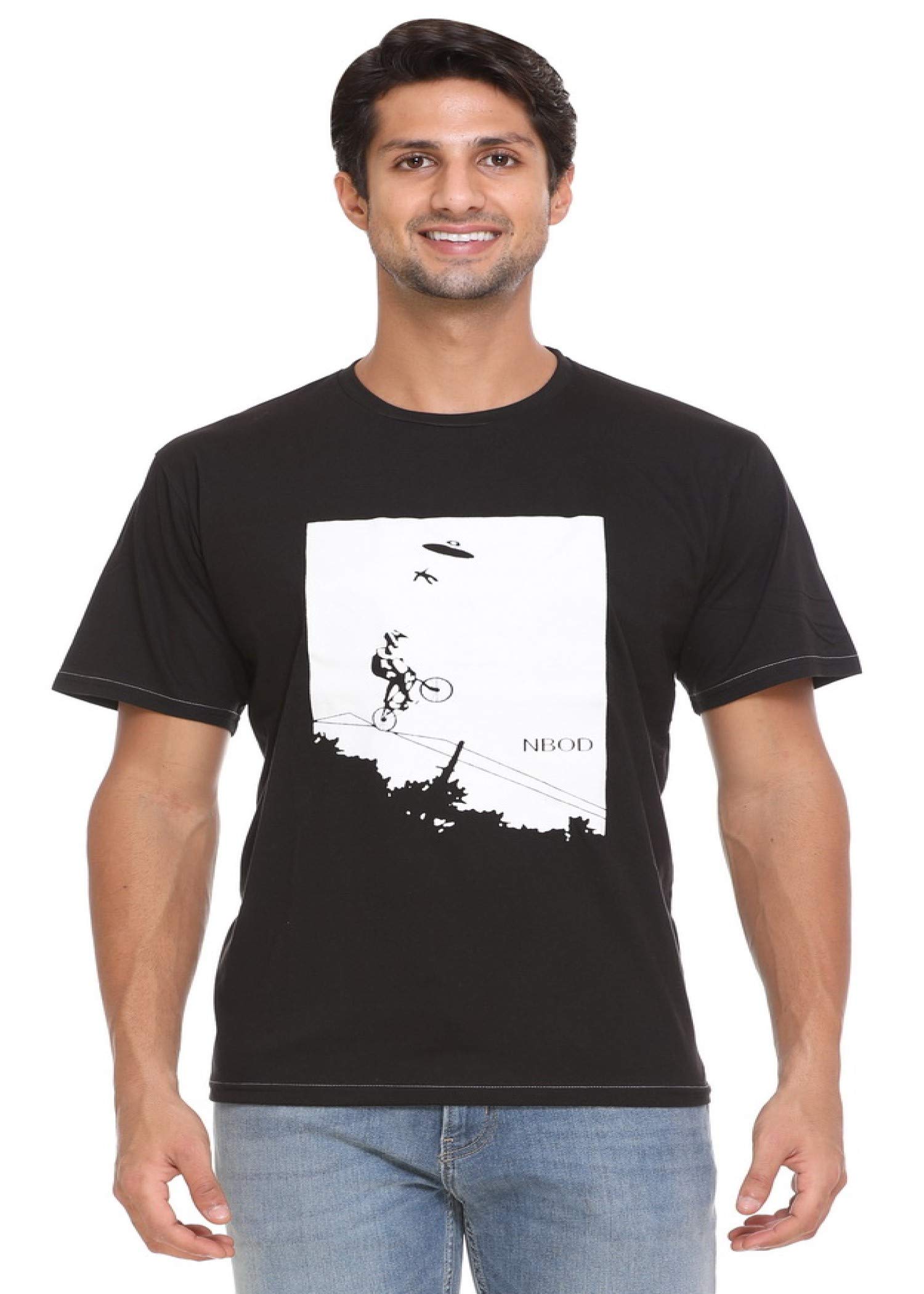 NBODMen's Regular Fit T-Shirt (AZ-VD-T-H-05-M_Black_Medium)