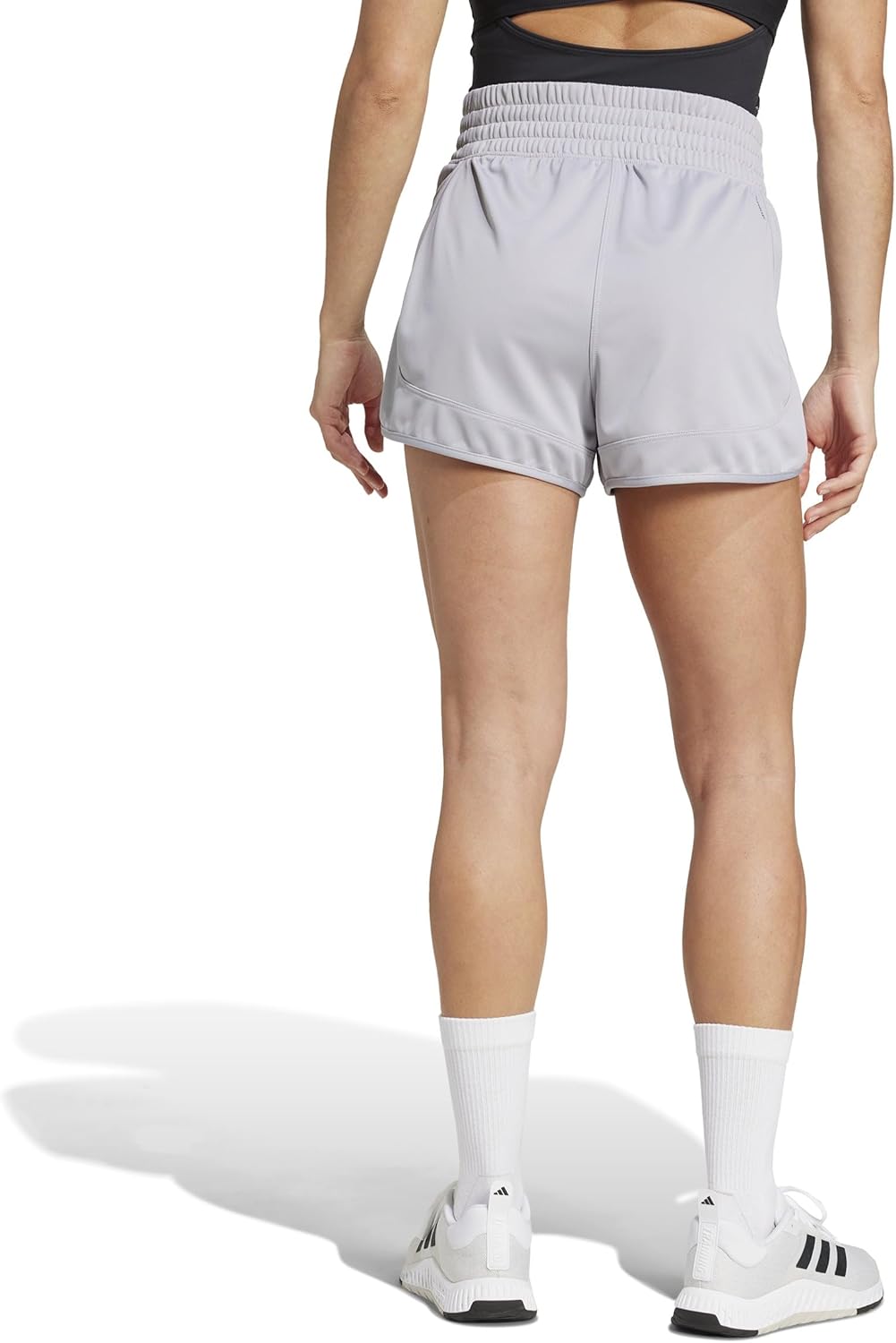 adidas Womens Pacer Essentials Knit High-Rise Shorts - Image 4