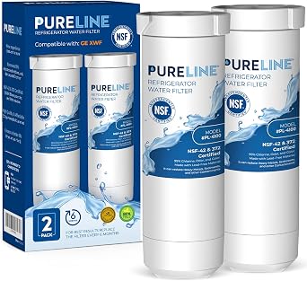 Pureline XWF Refrigerator Water Filter, Replacement for GE XWF, NSF-42 and 372 Certified NOT XWFE 2 Pack