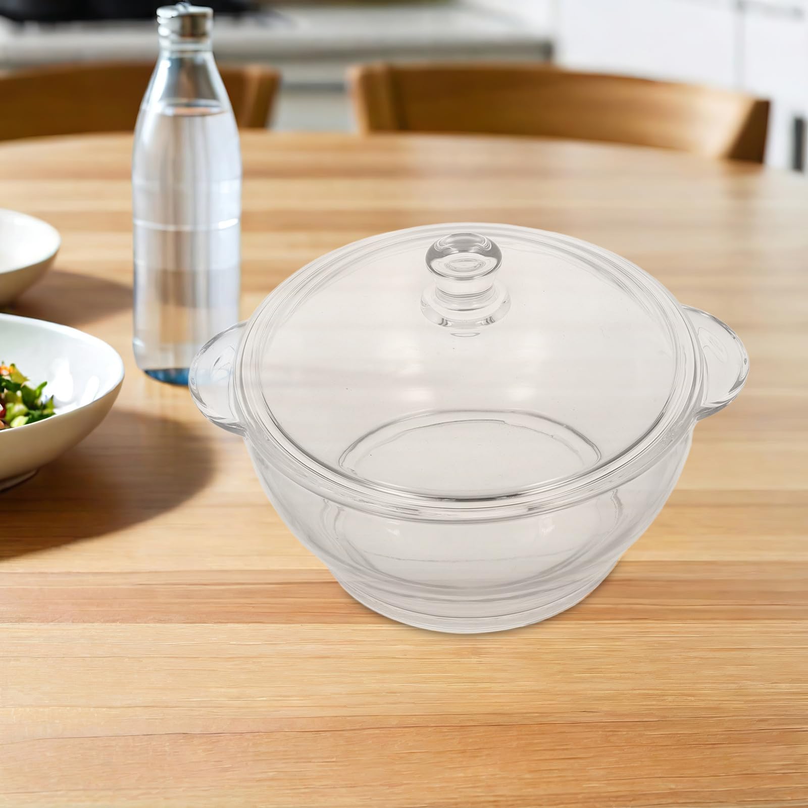 ULTECHNOVO Haushalts Glaskochgeschirr 1,5L aus Borosilikatglas mit Deckel Induktionsfähiger Glastopf für Suppen Milch und Nudelgerichte Transparent und Hitzebeständig für Herd