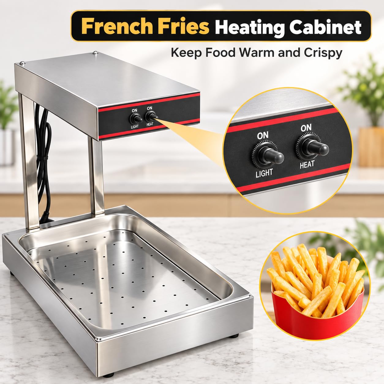 Chauffe-frites - 650 W - Pour comptoir - 30-110 °C