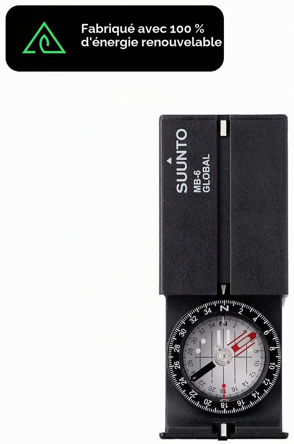 SUUNTO MB-6 Boussole de Navigation Professionnelle, Compass d'Orientation Multifonction, Boussole Résistante Dotée d'un Boîtier de Protection, Déclinaison Réglable, pour Randonnée Camping Hiking
