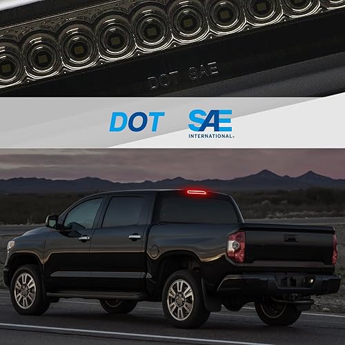 Miniatura 7 de AUYICH Tercera luz de freno LED compatible con Tundra 2007-2021, luz de freno central trasera de montaje alto, lámpara de carga estroboscópica