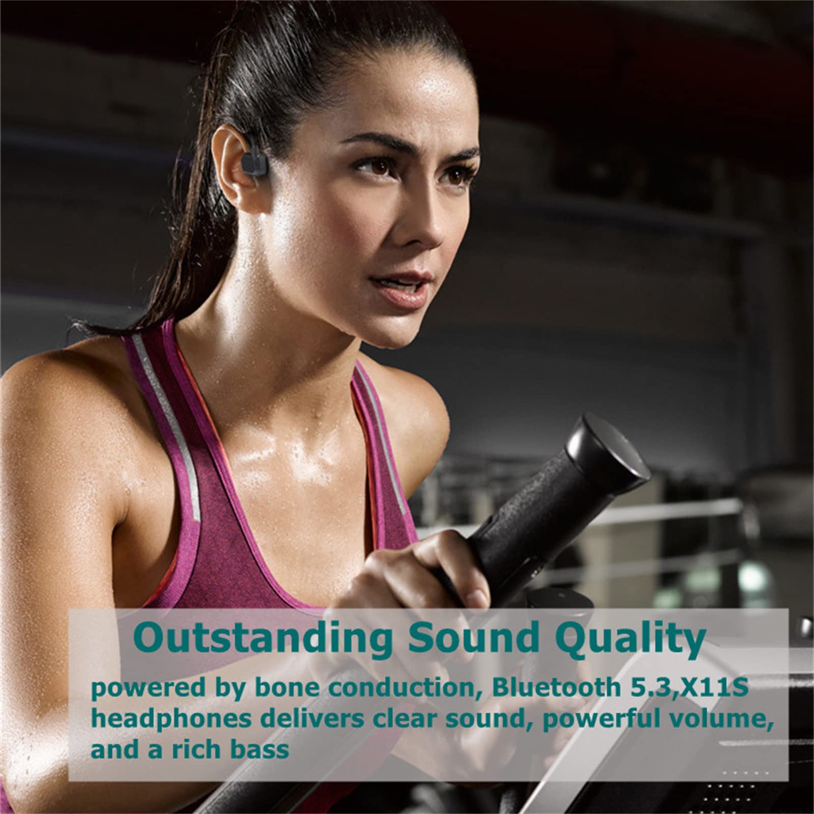 Auriculares Bluetooth inalámbricos de conducción ósea ipx8 Auriculares de natación Impermeables Fitness al Aire Libre 32 GB de Memoria Reproductor MP3 (Gris)