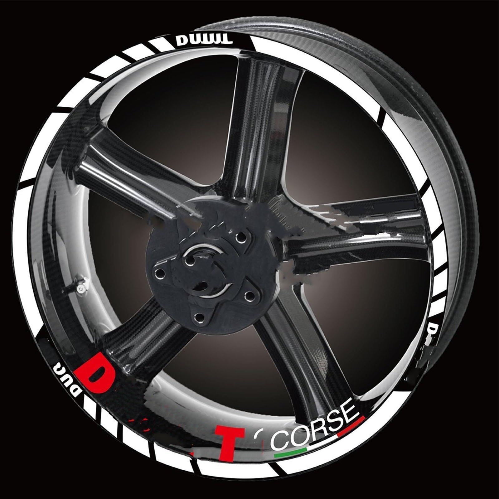 Motorcycle Front Rear Tire Rim Reflective Decals Waterproof Stickers for Ducati MULTISTRADA 1260 1260s 1200 1200s Decorative(Color2)
