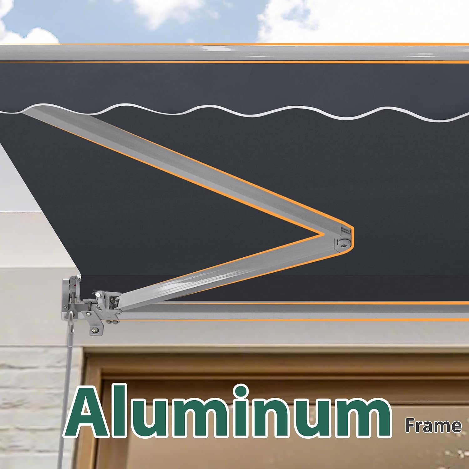 MCombo Patio Awning 8x7 Feet Sunshade Canopy for Motorized Retractable Awnings (Dark Grey, 8x7 ft)