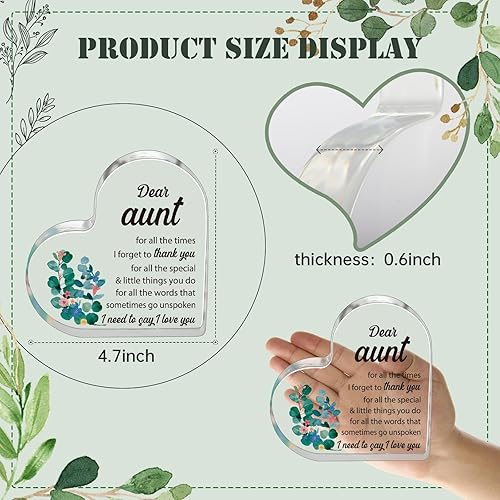 Miniatura 8 de Regalo de madrina, regalo de agradecimiento para madrina, cumpleaños para madrina, decoración de escritorio de oficina, adorno de corazón acrílico