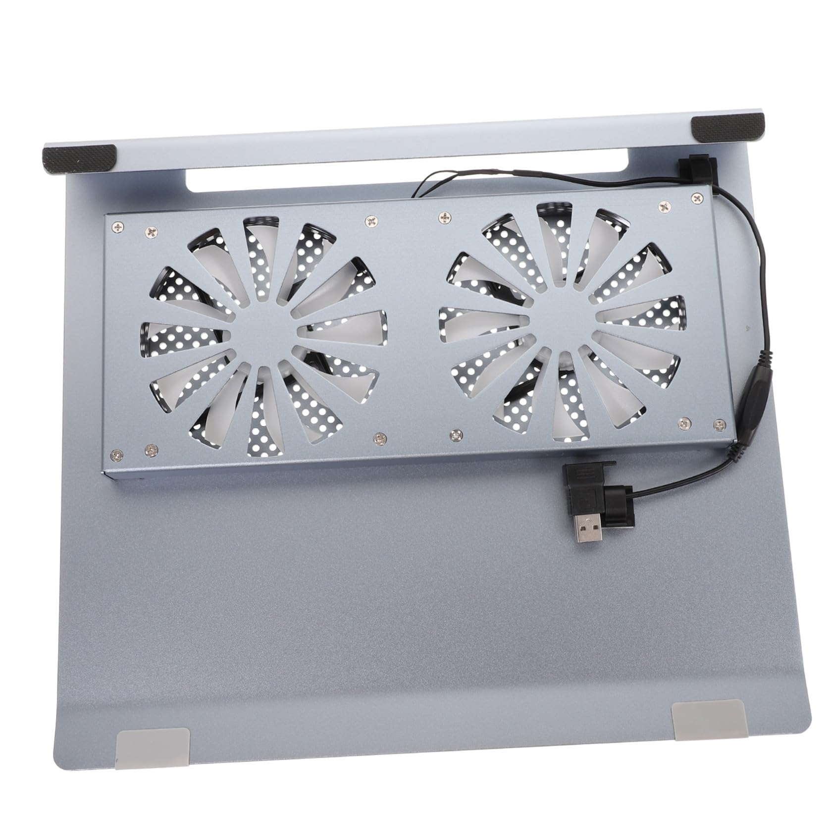 Soporte de Aleación para Portátil Ventilador Dual de 12cm y Diseño Hueco, Base Refrigeradora para Portátiles para Juegos Decoración Verano y Ángulo de Elevación Cómodo